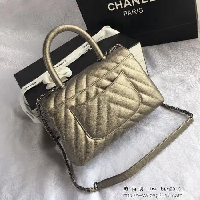 香奈兒CHANEL 92992 2018最新V字型 單手挽手提單肩包 DSC1987